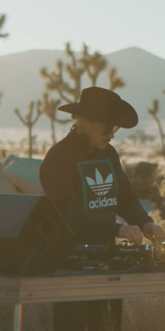 adidas Originals x Diplo live desert DJ set at golden hour